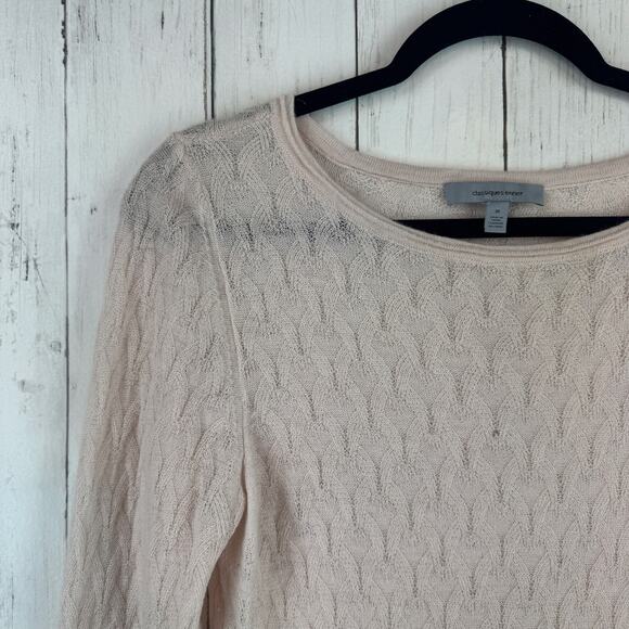 Classiques Entier Pink Hush Cashmere Textured Knit Sweater Pullover Size Medium - Picture 8 of 12